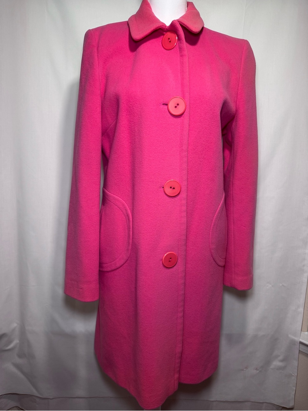 Dorothy Perkins Bright Pink Single-Breasted Wool Coat